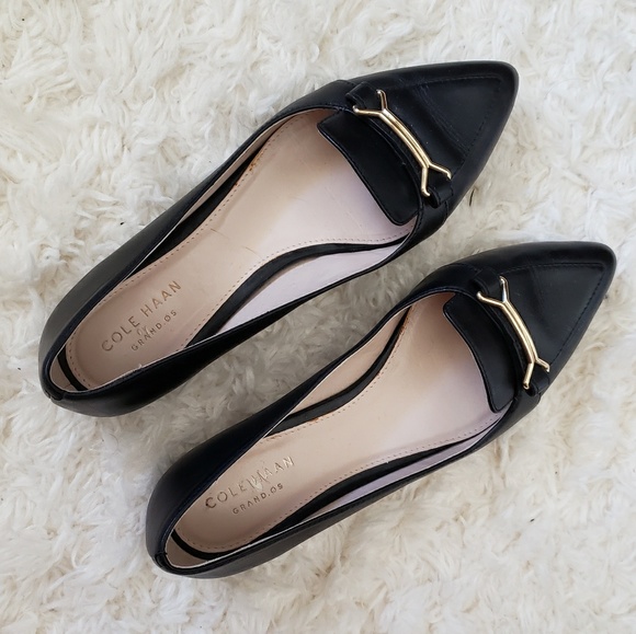 Cole Haan Shoes - Cole Haan Grand.ØS black leather flats